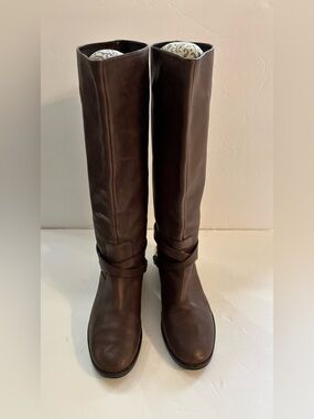 Lauren Ralph Lauren Women Brown Jenny Leather Tall Riding Boots 8 Equestrian